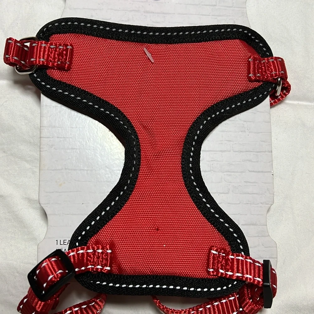 Large red cat harness and leash- adjustable